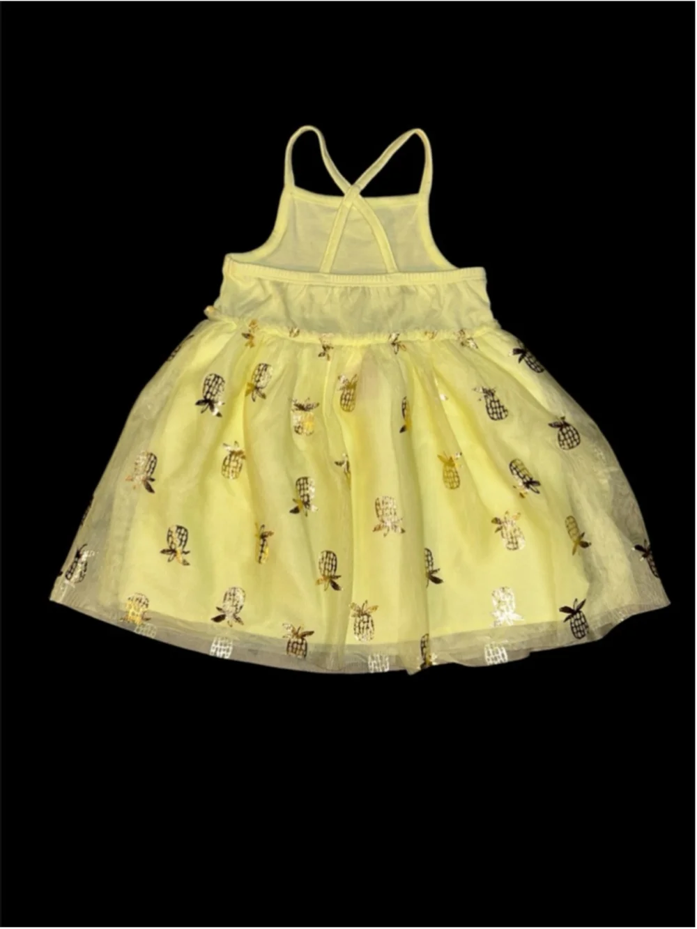 Baby Cat & Jack Casual Dress 12 Months Yellow Gold Pineapple